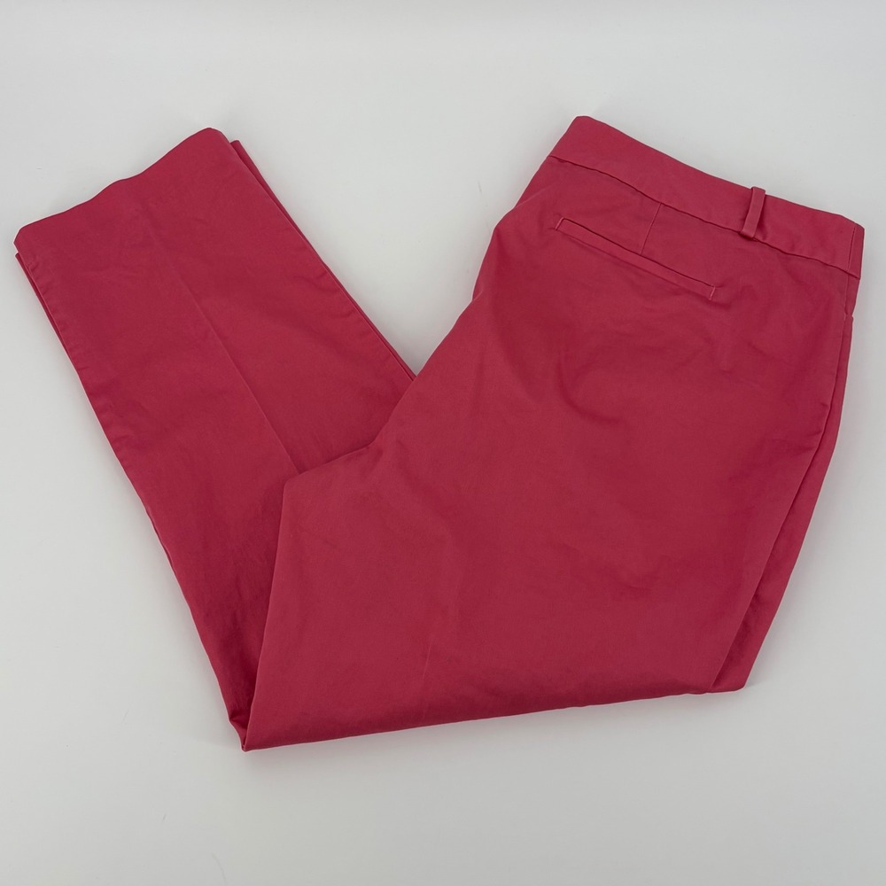 Liz Claiborne Emma Pants Women 18 Pink‎ Cropped Stretch Chino Barbiecore Office - Picture 5 of 7